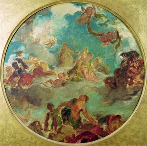 Peace Descending to Earth, study for the central ceiling of the Salon de la Paix in the Hotel de Ville destroyed in 1871 during the Commune