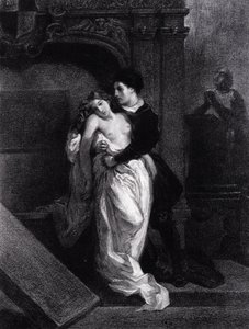 Romeo and Juliet (engraving) by Ferdinand Victor Eugene Delacroix