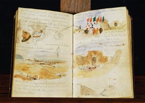 Sketches of Arabs, Landscapes of Morocco, Arab Crowds, Gate of Meknes and Hand-Written Notes by Ferdinand Victor Eugene Delacroix