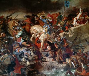 The Battle of Taillebourg, 21st July 1242 by Ferdinand Victor Eugene Delacroix
