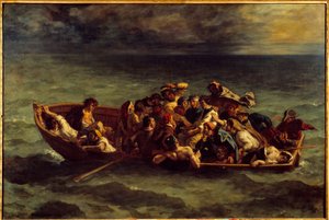The sinking of Don Juan. Illustration of the book by George Gordon Byron called Lord Byron (1788-1824) Don Juan, song II