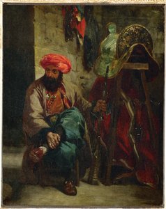 Turk with Saddle by Ferdinand Victor Eugene Delacroix