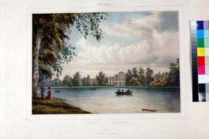 The Yelagin Palace at Saint Petersburg by Ferdinand Victor Perrot