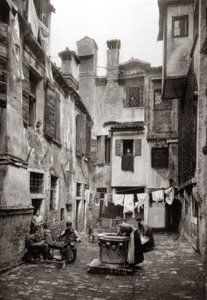 A Courtyard Surrounded by Buildings in Venice, c.1880