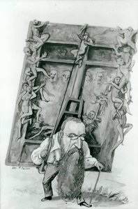 Portrait of Auguste Rodin Bearing the Gates of Hell by Fernand Paillet