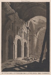 View of the Ruins of the Interior of the Church of Nuestra Senora del Carmen in Saragossa by Fernando Brambila