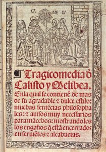 Miniature on Parchment on the Cover of the Celestina or Tragicomedia de Calisto y Melibea, Spanish Manuscript by Fernando de Rojas, Published in 1531 by Fernando de Rojas