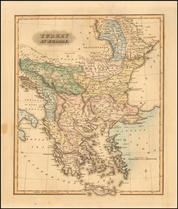 1823 map of Turkey in Europe by Fielding Lucas Jr.
