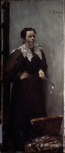 Portrait of the Artist A. Ostroumova by Filipp Andreevich Maliavin