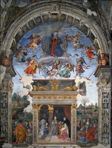 Assumption of the Virgin and Below St. Thomas Aquinas Who Presents to Mary Cardinal Oliviero Carafa by Filippino Lippi