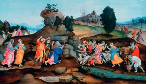 Moses Brings Forth Water out of the Rock by Filippino Lippi