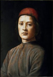 Portrait of a young man with a red hat by Filippino Lippi
