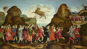 The Worship of the Egyptian Bull God, Apis by Filippino, Lippi