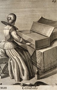 Woman Playing the Harpsichord by Filippo Bonanni