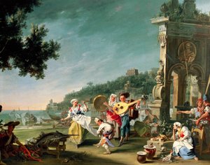 Tarantella in Margellina, ca 1750 by Filippo Falciatore