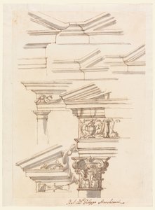 Studies for Entablatures and Pediment, ca. 1770 by Filippo Marchionni