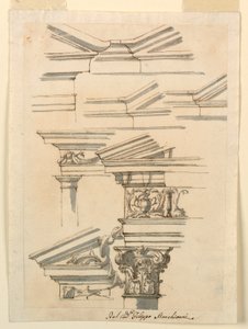 Studies for Entablatures and Pediment, ca. 1770 by Filippo Marchionni