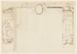 Unfinished Design for a Memorial Sheet Referring to Erection of a Papal Factory (Magazins of Annona), 1760–69 by Filippo Marchionni