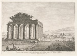 View of the Peripteral Hexastyle Temple from the South, from 
