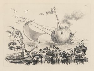 A Pumpkin Used as a Fishing-boat by Filippo Morghen