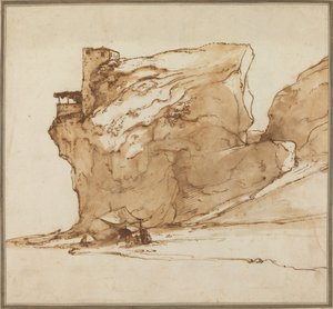 Landscape with a Large Rock by Filippo Napoletano