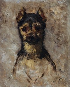 Head of dog by Filippo Palizzi