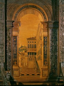 Street and houses, trompe l