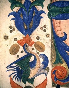 Missal 515 1r Zoomorphic foliate border, detail from a Choir Book executed before 1449 (detail)