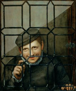 A Boy Looking through a Casement Window