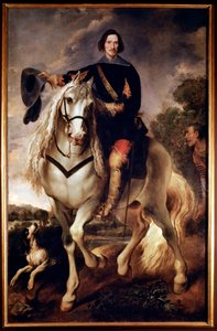 Equestrian Portrait of a Captain with His Moorish Page by Flemish School