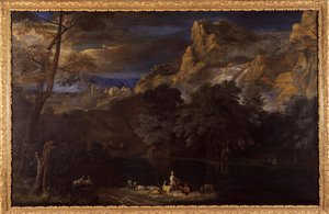 Flemish painting of a landscape attributed to Van Bloemen