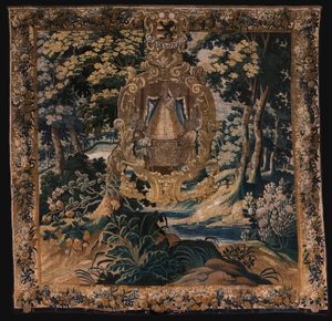 Flemish Tapestry. Landscape with the Black Madonna. Atelier of Oudenaarde. 1665.