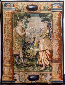 Gallant Scene (Flemish Tapestry)