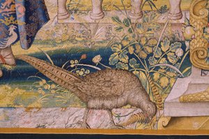 Flemish tapestry. Series Vertumnus and Pomona: Vertumnus transformed into a farmer. Atelier Willem de Pannemaker. Ca 1545-1550. (detail) by Flemish School