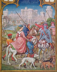 Month of August: Leaving for the Hunt, from the Breviarium Grimani, c.1515 by Flemish School