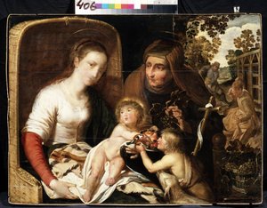 The Holy Family with John the Baptist as a Boy and Saint Elizabeth by Flemish School
