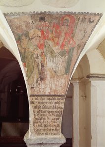 Mass of St. Gregory, mural from the crypt by Flemish School