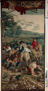 Palace. Flemish tapestry. Brussels atelier Judocus De Vos. Design Lambert De Hondt. Ca 1715 - 1724 by Flemish School