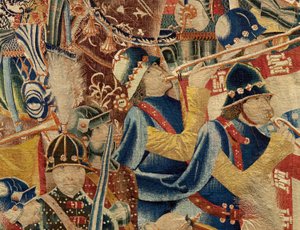 Parish museum of tapestries. Flemish tapestry. Take of Arcila. Series Conquests of king Alfonso I of Portugal. Tournai by Flemish School