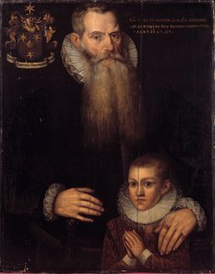 Portrait of Charles de Conde (1535-1602) and his son John in 1592 by Flemish School