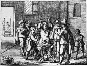 Sorcerer to Whom the Necklace is Tortured (engraving of 1725 in 