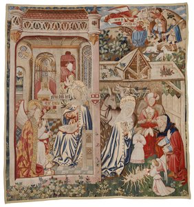 Tapestry depicting the Annunciation and the Nativity, Tournai