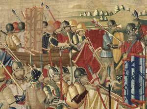 Tapestry Showing the Conquests of King Alfonso V of Portugal, Tournai (detail)