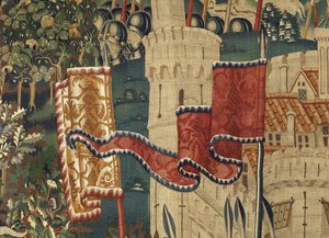 Tapestry showing the Conquests of King Alfonso V of Portugal, Tournai (detail) by Flemish School