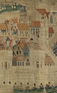Tapestry Showing the Conquests of King Alfonso V of Portugal (Conquistas de Alfonso V de Portugal), Tournai (Detail) by Flemish School