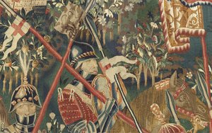 Tapestry showing the Conquests of King Alfonso V of Portugal, Tournai (detail) by Flemish School