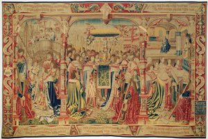 The Statue of the Virgin Carried into the Church, from the Legend of Notre Dame du Sablon, Brussels Workshop, 1516
