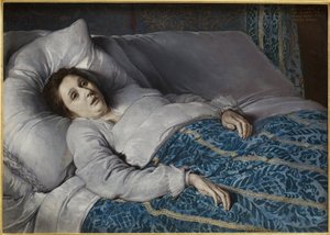 Young woman on her deathbed