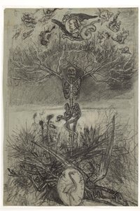 Definitive Drawing for the Frontispiece Les Epaves by Charles Baudelaire by Félicien Rops