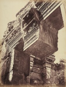 Detail of the entrance to a temple, in the archeological zone of Heliopolis or Baalbek, ancient Syrian city, now Lebanon